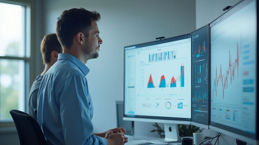 Профессионал изучает аналитические панели и отчеты